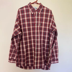 Columbia Shirt Mens XLT TAll Red Plaid Button Down Long Sleeve Shirt - Picture 1 of 9