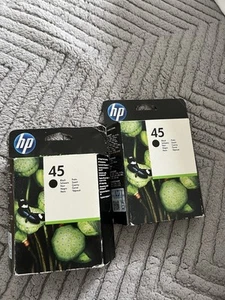 2x HP 45 zwarte inktcartridge – origineel – nieuw in verpakking - Photo 1/4