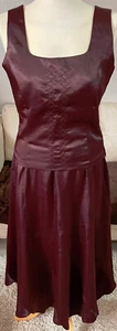 TOP 2tlg Damen Ensemble TOP & ROCK Gr 38 Weinrot Bordeaux in Leder Optik - Bild 1 von 19