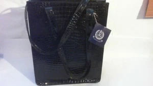 NEW WOMENS TOTE ( COWHIDE LEATHER ) BLACK  - Picture 1 of 8