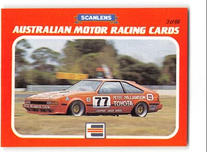 1986 Scanlens PETER WILLIAMSON Toyota Supra Australian Motor Racing Card #3 (E) - Picture 1 of 2