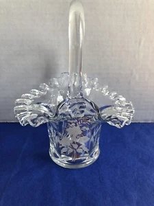 Fenton art glass Trellis Basket 40th anniversary wave crest floral flower vtg US - Picture 1 of 6
