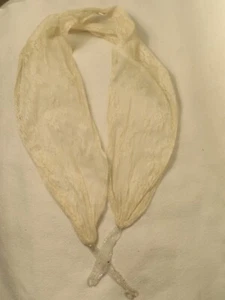 HANDMADE ANTIQUE LACE COLLAR SCARF BEADED FRINGE TASSEL ENDS VICTORIAN OLD! - Picture 1 of 6