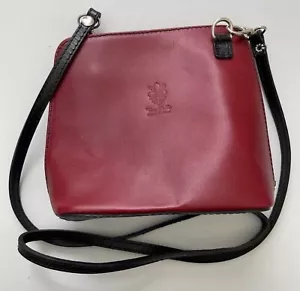 Vera Pelle Genuine Red Italian Leather Cross Body or Shoulder Bag - Picture 1 of 7