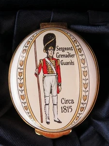 Crummles Enamel Trinket Box, Sergeant Grenadier Guards Circa 1815, Original Box - Picture 1 of 7