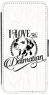 I Love My Dalmatian Quote Flip/Wallet Phone Case/Cover for iPhone, Pixel, Galaxy — 第 1/4 张图片