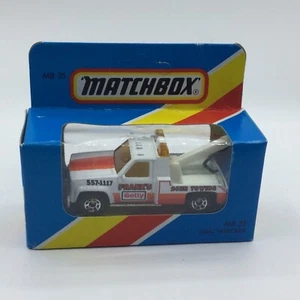 Matchbox MB 25 GMC Wrecker Franks 24hr Towing MIB Unpunched - Picture 1 of 5
