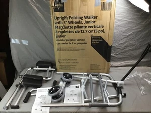 Medline Adjustable Upright Forearm Walker + Armrests Better Stability 5” wheels - Picture 1 of 24