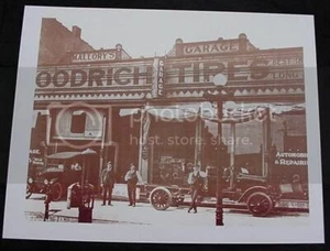 Mallory's Goodrich Tire Garage Sepia Card Photo Lab Reprint - Picture 1 of 1