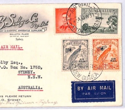 AUSTRALIA/NEW GUINEA Cover MIXED FRANKING 1938 Rabaul Sydney ADVERT Science YM15 - Image 1 of 4