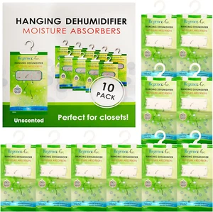 Regenerair Closet Moisture Absorber Dehumidifier Unscented 10 Pack Portable Hang - Picture 1 of 12