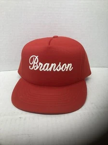 Vintage Seil Krempe Branson Trucker Golf Tourist Mütze Druckknopflasche rot Originaletikett - Bild 1 von 4