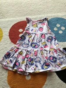 Girls Summer Vest Dress Age 18-24 Months Logo Strawberry Ice Lollies - Picture 1 of 1