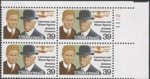 Plate Block of 4 stamps - Scott C114 - 39 cent - Aviation Pioneers Sperry - MNH - Picture 1 of 1