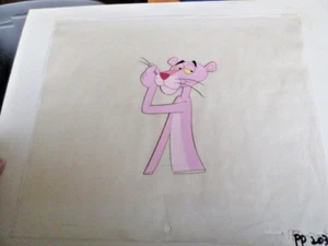 Pink Panther Production Cel mit Aufräumillustration darunter - Bild 1 von 7