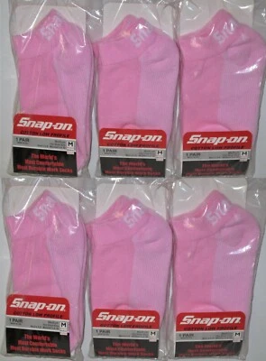 6 PAIRS Snap-On LOW PROFILE Socks PINK MEDIUM 6-10 MADE IN USA! FREE SHIP *NEW* - Image 1 of 4