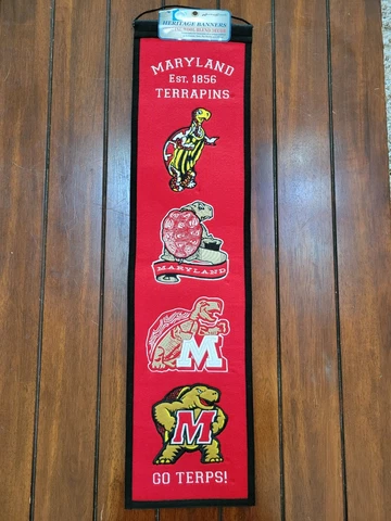 Winning Streak NCAA Maryland Terrapins Genuine Wool College Team Banner Cover