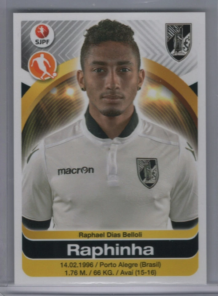 Raphinha 2016-17 Panini Futebol Rookie Sticker #346 Guimarães Brazil Barcelona - Image 1 of 1