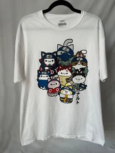 Naruto x Hello Kitty Nyaruto Anime Chibi Cat Characters T-Shirt White – Large - Picture 1 of 3