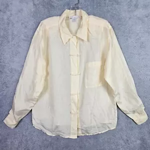 Blusa de seda para mujer The Limited de colección M beige abotonada ligera bolsillo superior - Imagen 1 de 18