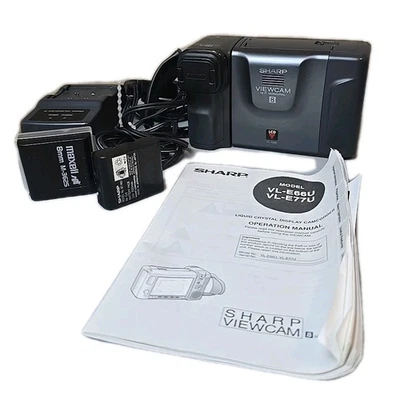 Sharp VL-E66U 8mm Viewcam Camcorder Hi-Fi w/ 2 Batteries, Charger,  User Manual  - Image 1 of 4