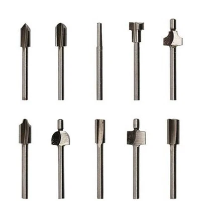 10 PCS. HSS Fräser-Set Holzfräse CNC Fräsen Oberfräse für Dremel, Proxxon e U1A3 - Bild 1 von 4