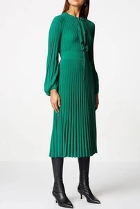 SCANLAN THEODORE-S/M (AU 8-10)-EMERALD GREEN PLEAT CREPE KNIT RIB SKIRT TOP SET - Bild 1 von 15