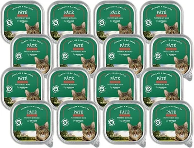 Cat Food, Wet, Beef Pate, 100g, Pack of 16 (Previously Lifelong) - Image 1 of 4