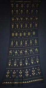 Egyptian Assuit Gold metal / net tulle fabric Wrap Shawl Scarf - Picture 1 of 6