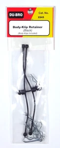 DU-BRO BLACK BODY-KLIP RETAINERS W/BODY-KLIPS ( PACKAGE OF 2 )( CAT. # 2245 ) - Picture 1 of 2