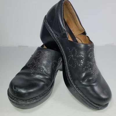 ARIAT Leather Studded Clog Women 10B Black Slip On Shoes Chunky Low Heels  - Image 1 of 4