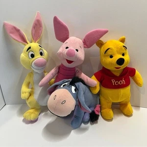 Vintage Disney Mattel Winnie The Pooh Plush Set Rabbit Eeyore Piglet ArcoToys - Picture 1 of 15