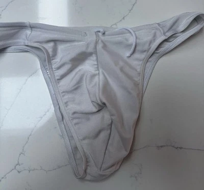 Men’ Kiniki Swim Wear Silver White Metallic Size Extra Large Swimmers XL - Image 1 of 3