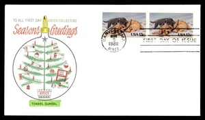 Mayfairstamps US FDC 1982 Kitten and Puppy Christmas Ornament First Day Cover aa - Picture 1 of 2