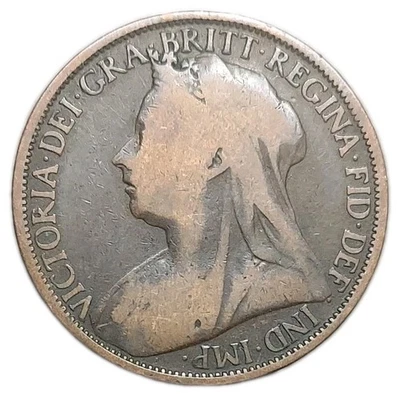 1896 Great Britain Penny Old 1p Coin KM 790 Queen Victoria - Image 1 of 2