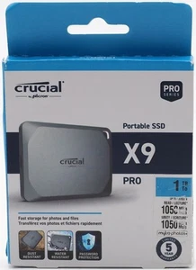 Crucial X9 Pro 1TB Portable SSD Festplatte bis zu 1050MB/s Lesen Schreiben - Bild 1 von 1