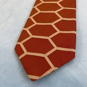 Montgomery Ward Vintage 1970s Tie Orange Geometric Chunky Textured Retro 4x56" - Picture 1 of 21