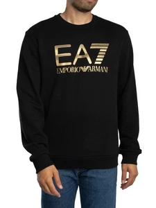 EA7 Men's Train Big Logo Sweatshirt, Black - Picture 1 of 5