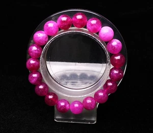 10.4mm Natural Rose Red Tourmaline Quartz Gemstone Round Beads Bracelet AAA - Picture 1 of 6