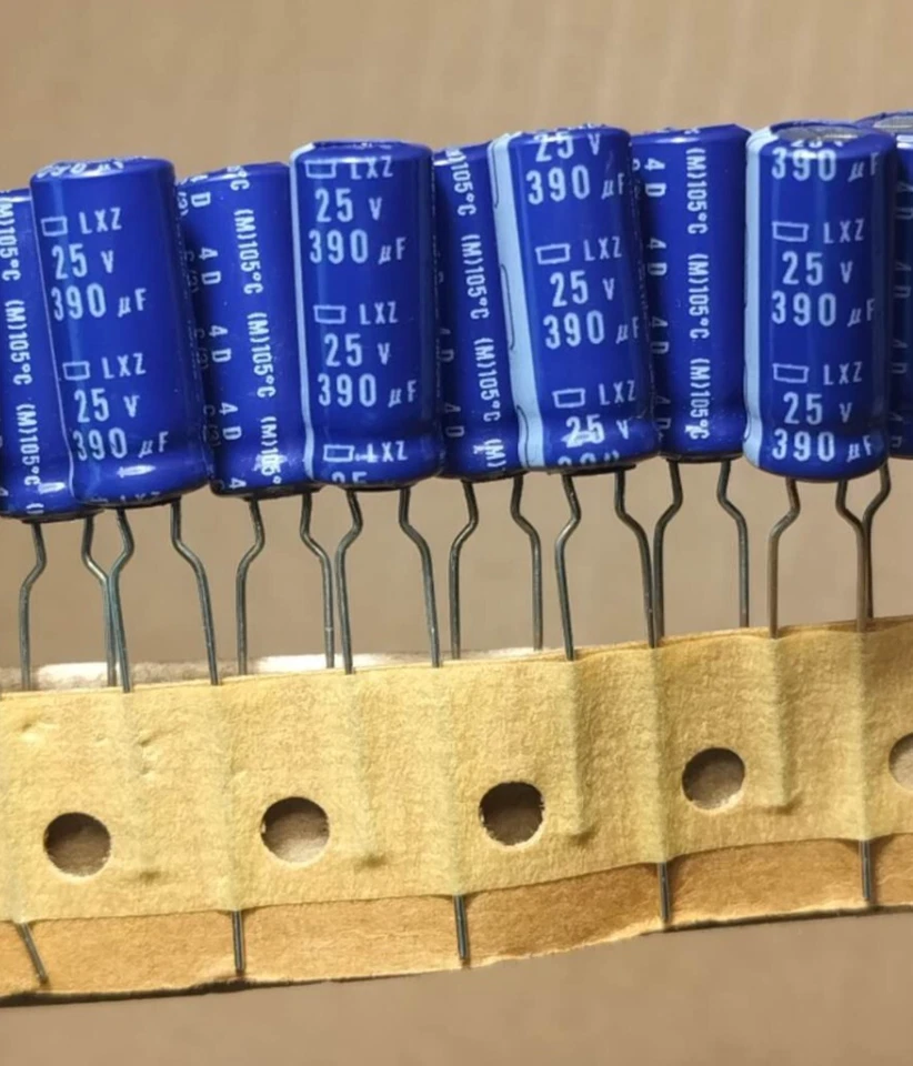 NIPPON CHEMI-CON 10x NCC 390uf 25v Radial Electrolytic Capacitors 25v390uF LXZ Series Low ESR