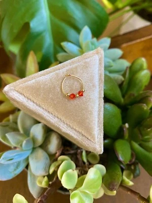 nuevo anillo nariz cristal hecho a mano aros 22g oro 14k cristales gema anillo nariz Foto 1 de 3