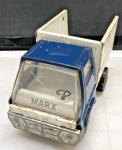 Camión de volteo Marx Toys vintage, azul y blanco, lata - A14 - Imagen 1 de 10