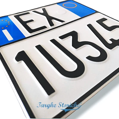 Targa Moto RILIEVO europea Personalizzata Stampata su Alluminio Catarifrangente - Immagine 1 di 4