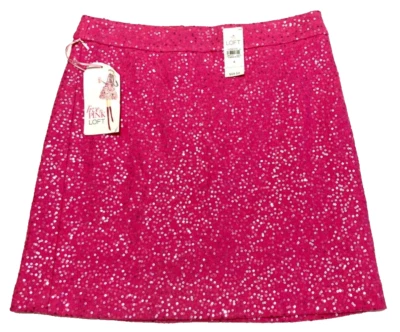 ¡NUEVO CON ETIQUETAS $69! Falda corta de fiesta de noche elástica ligera Ann Taylor Loft para mujer 4 líneas A Foto 1 de 4