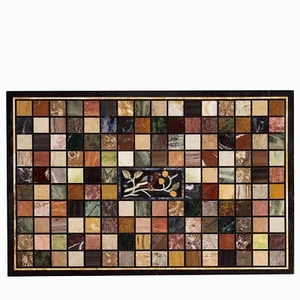48" x 32" Marble center Table Top Pietra Dura handicraft art Inlay - Picture 1 of 4