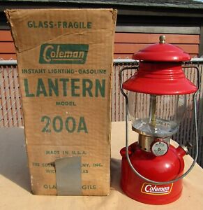 COLEMAN MODEL 200A SINGLE MANTLE LANTERN TALL VENT  MADE IN MAY 1959 ~ RESTORED!