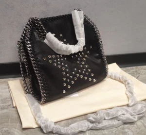Stella McCartney Falabella Star Studs Chain Shoulder Bag Black Outlet Item - Picture 1 of 7