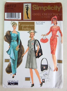 Simplicity Doll Collector's Courageous 40's 11,5" Doll Pattern #9773 - UNCUT - Bild 1 von 2