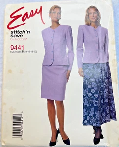 McCall's 9441 Easy Stitch N Save Misses ungefütterte Jacke & Röcke in 2 Längen - Bild 1 von 3