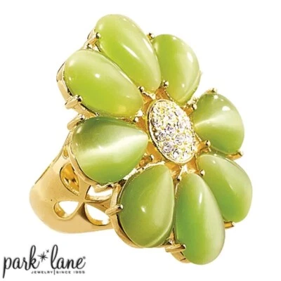 Новое в коробке кольцо Park Lane Palm Beach размер 10 зеленый кошачий глаз - Изображение 1 из 3